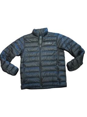Eddie Bauer Men's Medium Black Down Filled Packable Down Puffer Jacket EB650